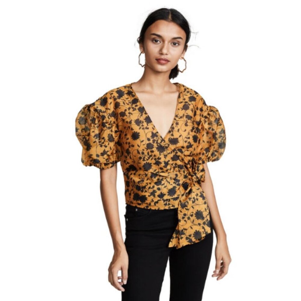 CMEO COLLECTIVE Love Hate Wrap Top - L